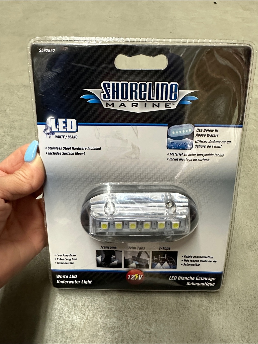 Shoreline Marine White LED Underwater Light 12V - Surface Mount